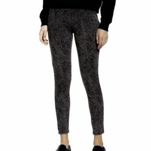 Rachel Zoe Black White High Waist Thick Speckled Cropped Leggings Women Size S